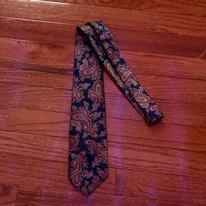 Gino Pompell Paisley Silk Tie - Blue and Red